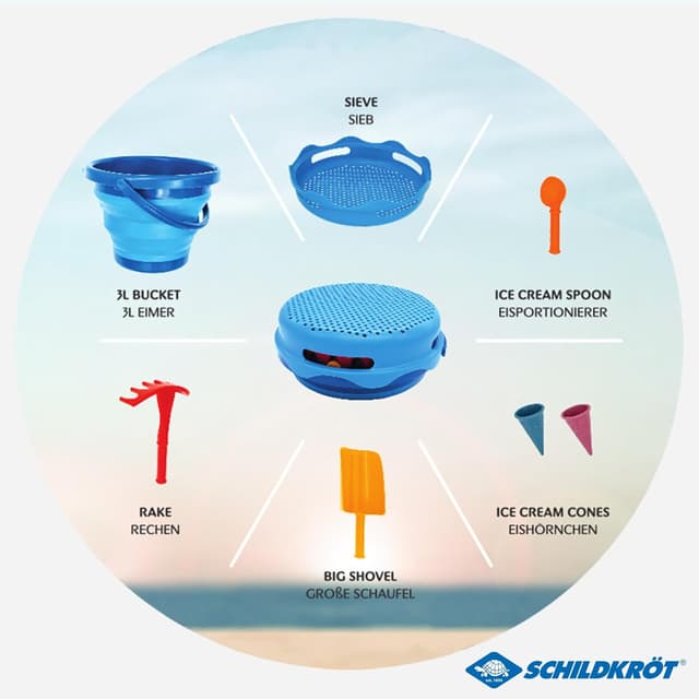 Detalle 2 de Schildkröt 7in1 Sand Toys Set mit 3-Liter-Eimer