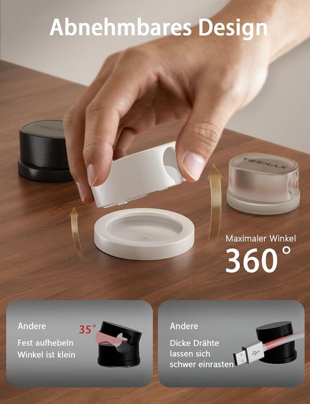 Thumbnail 3 de Tesmax Kabelhalter Selbstklebend 360°