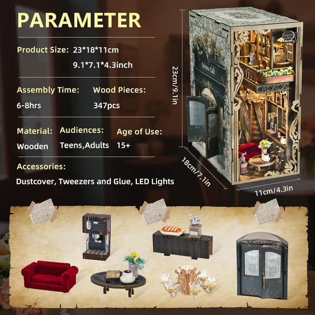 Thumbnail 1 de Saisons Café MiniCity Book Nook Kit with LED Light