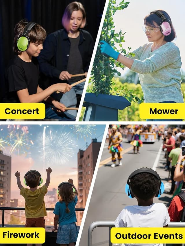 Thumbnail 6 de Dr.meter Kids Ear Defenders (SNR 27.4dB) – Noise Cancelling Hearing Protection for Autism Sensory + Fireworks/Monster Trucks, Adjustable Headband