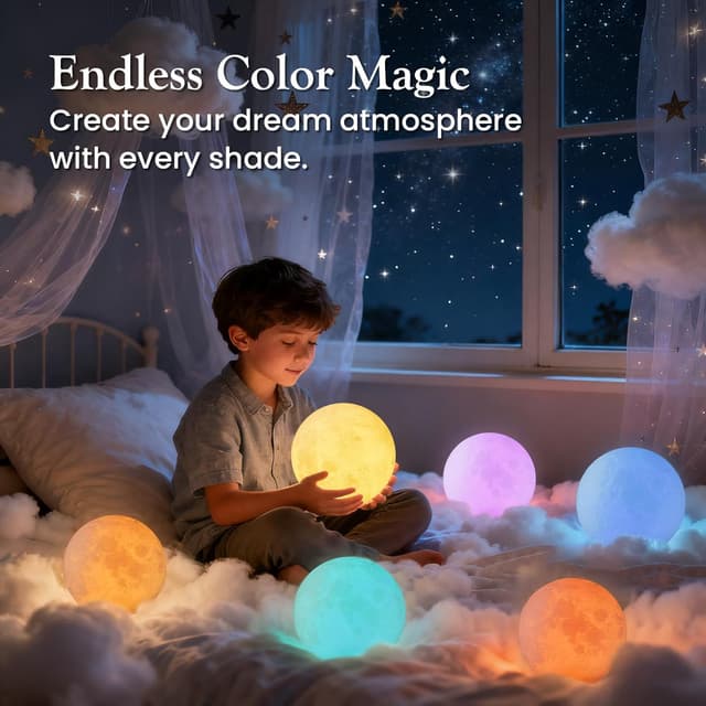 Thumbnail 6 de EXTSUD Mond Lampe 3D 16 Farben