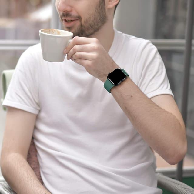 Detalle de CeMiKa Silicone Sports Watch Strap (Pine Green) for Apple Watch 38–42 mm & iWatch Series 1–11