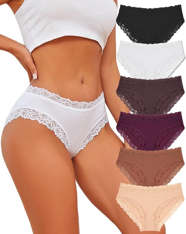 Detalle de Baumwollslips 6er Pack für Damen