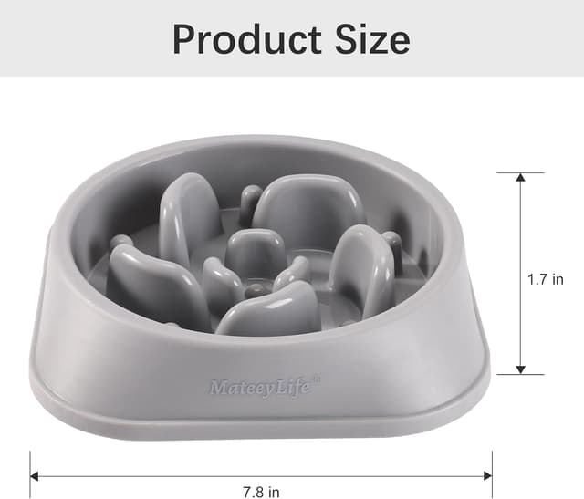 Detalle de MateeyLife Slow Feeder Dog Bowls (2 Pack) – Anti-Choking Puzzle Bowls for Small/Medium Dogs