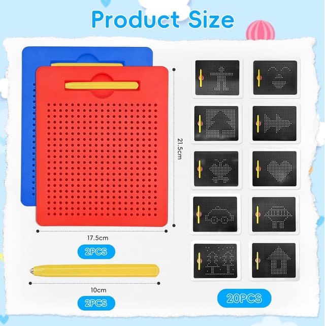 Detalle 2 de AMFUN Magnetische Zeichentafel für Kinder 2er Set