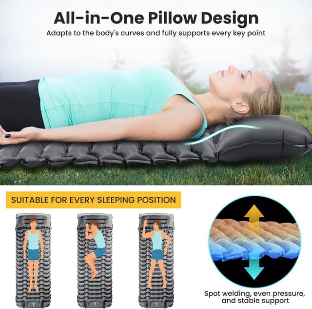 Detalle 1 de WARMTUYO Isomatte 8 cm Camping Luftmatratze