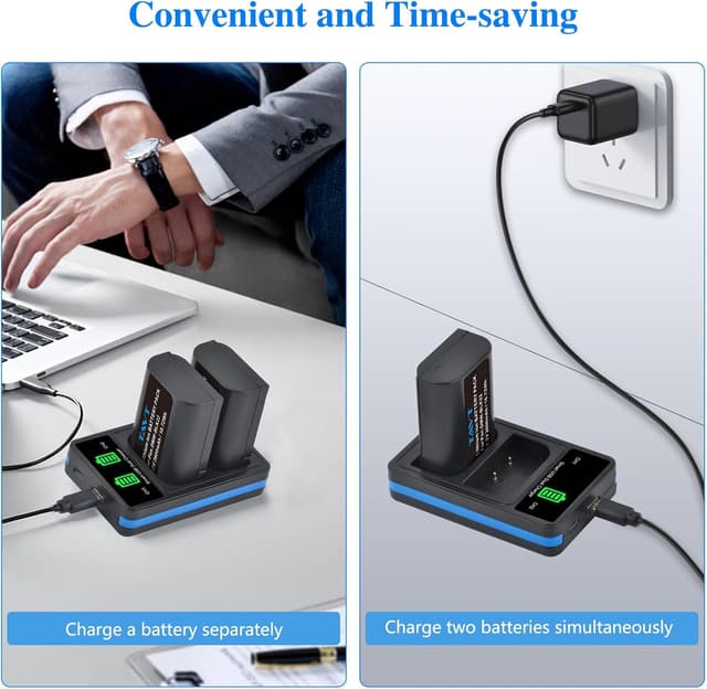 Detalle 1 de Batterie Panasonic DMW-BLK22 2600mAh, doppio caricatore