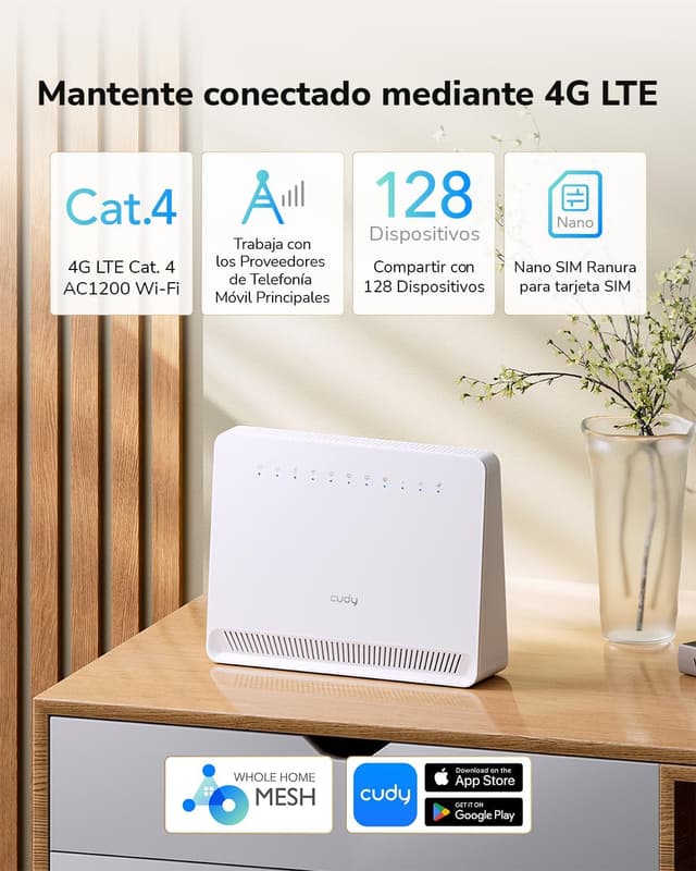 Thumbnail 1 de Cudy LT500E 4G LTE Router WiFi AC1200 con VPN y Antenas
