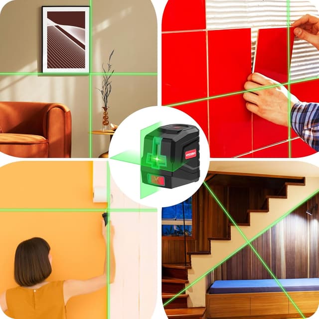 Thumbnail 6 de HYCHIKA Livella Laser Autolivellante verde con 2 batterie AA e borsa portatile