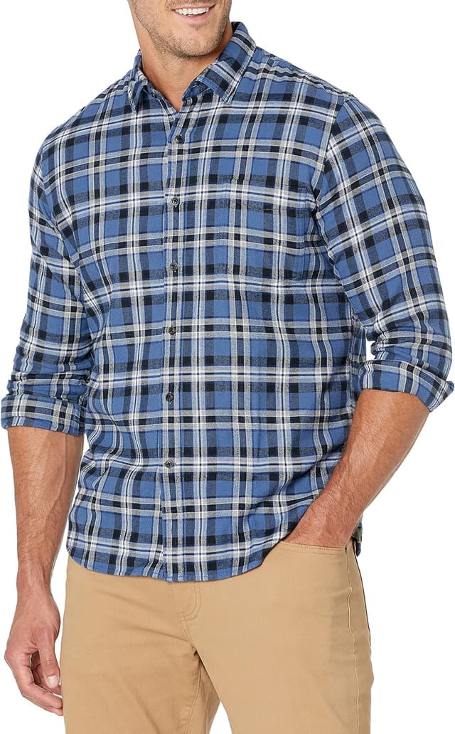 Thumbnail 6 de Mens Slim-Fit Flannel Plaid Shirt