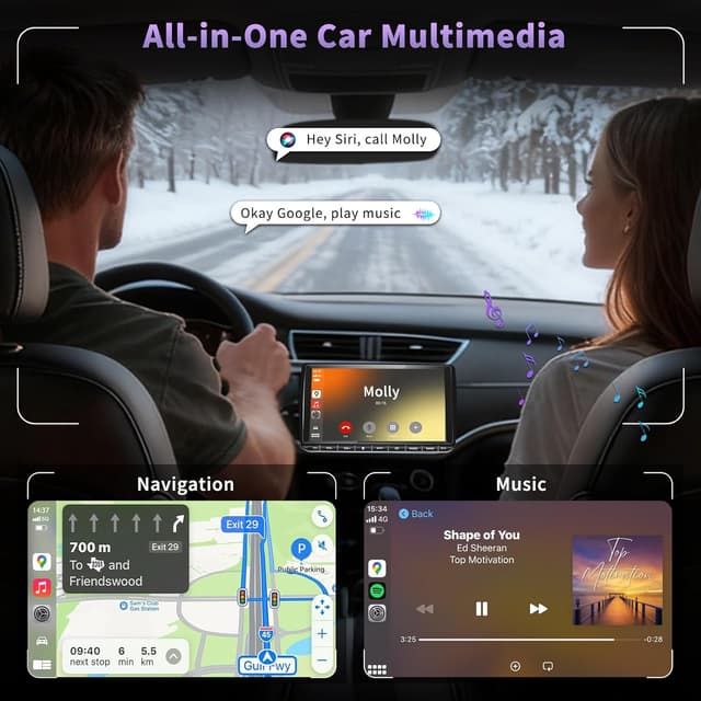 Detalle de URVOLAX DAB+ Autoradio 9 Zoll Double DIN mit Wireless Apple CarPlay & Android Auto für VW/Skoda/Seat