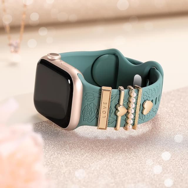 Thumbnail 6 de Cinturino inciso con fiori e decorazioni per Apple Watch in silicone (compatibile 38/40/41/42/44/45/46 mm, Serie 1–11, Ultra, SE)