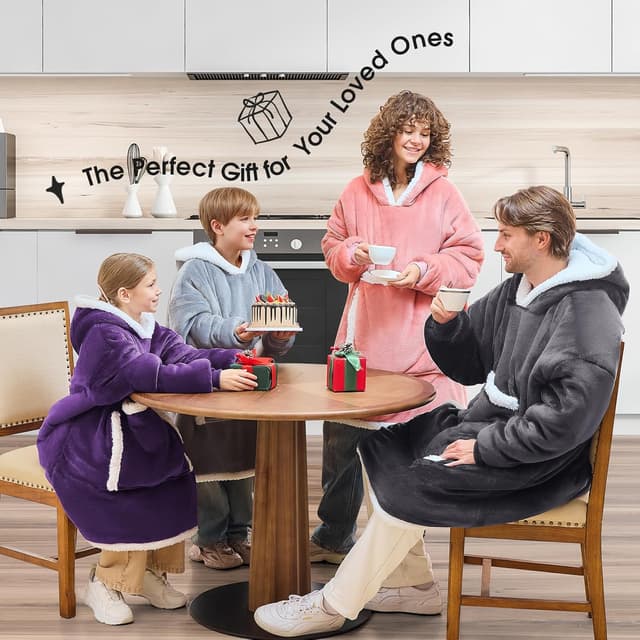 Detalle de JOYWOO Blanket Hoodie, cozy fleece hoodie đŹ