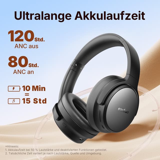 Thumbnail 4 de EarFun Tune Pro Over‑Ear Kopfhörer 120 Std. Akku
