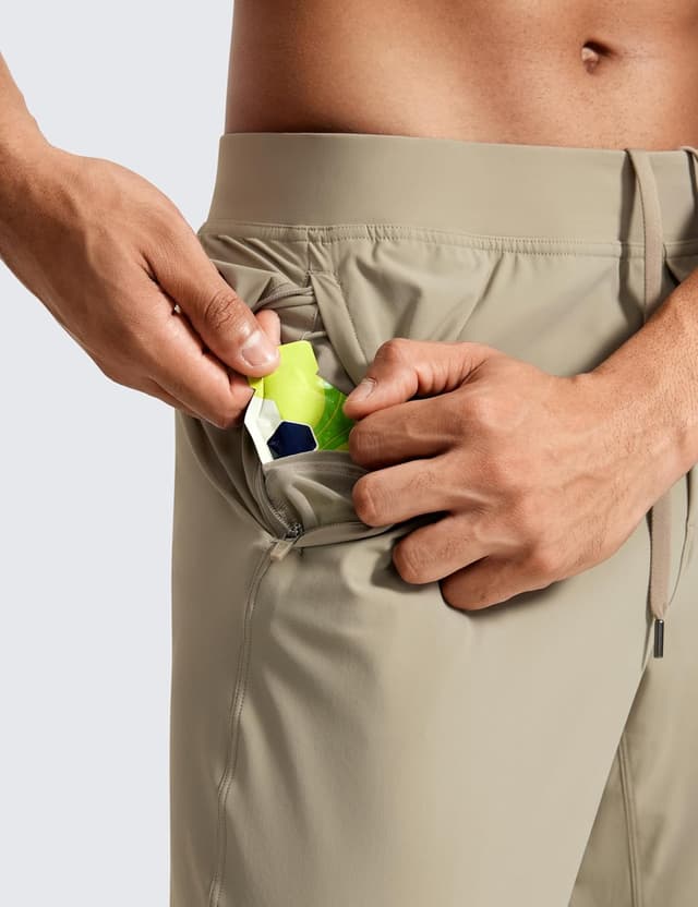 Detalle de CRZ Yoga Lightweight Joggers Pants NS024 da uomo: pantaloni da jogging leggeri con zip alle caviglie