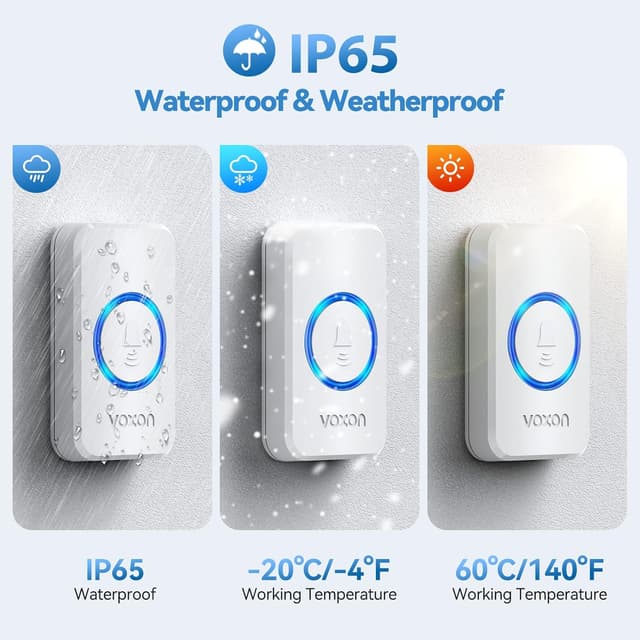 Thumbnail 1 de VOXON Wireless Doorbell 2 Receivers