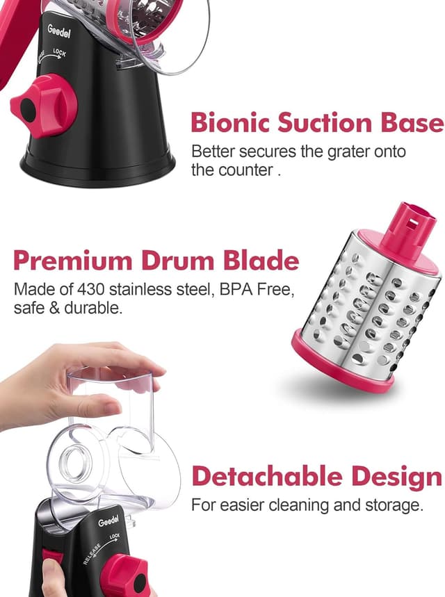 Detalle 2 de Käsereibe für Gemüse mit 3 Trommeln