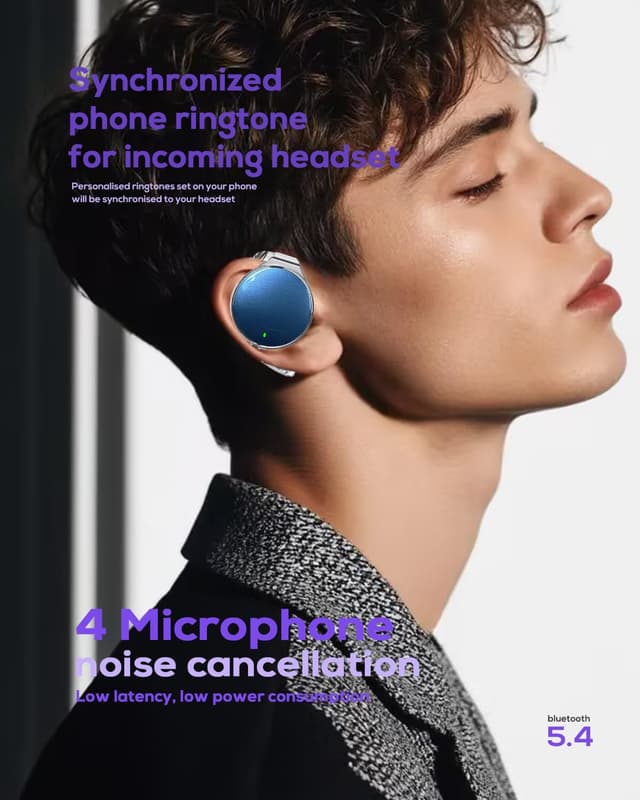 Detalle 2 de Bluetooth 5.4 Open-Ear Noise Cancelling Headphones (BT-X Easy) with Charging Case