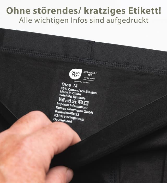 Detalle de Kemes Boxershorts Herren 10er Pack aus Baumwolle schwarz (ohne Etikett)