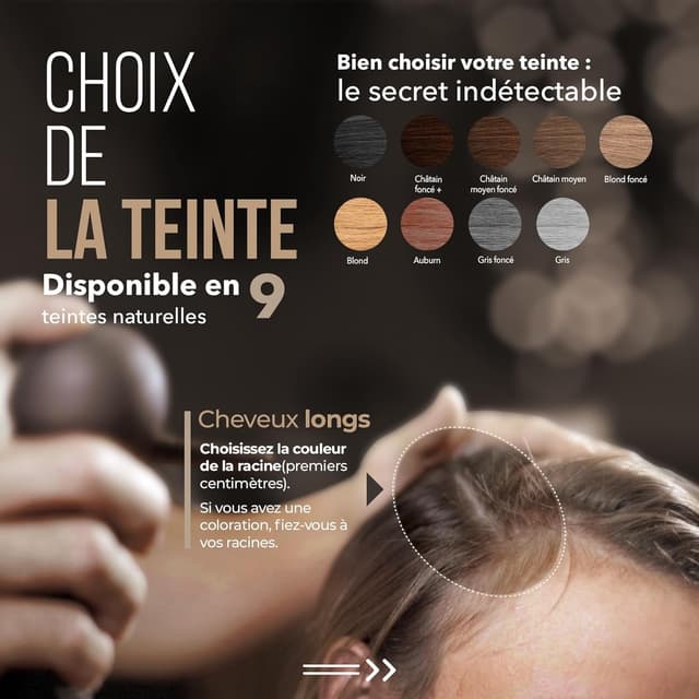 Detalle 2 de Fibre capillaire Noir de dernière génération Hair Fiber : poudre densifiante pour cheveux, effet volume immédiat