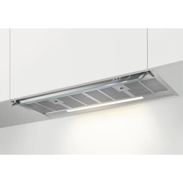 Detalle de AEG GDE689HM campana extractora de 90 cm con Hob2Hood y control táctil en cristal