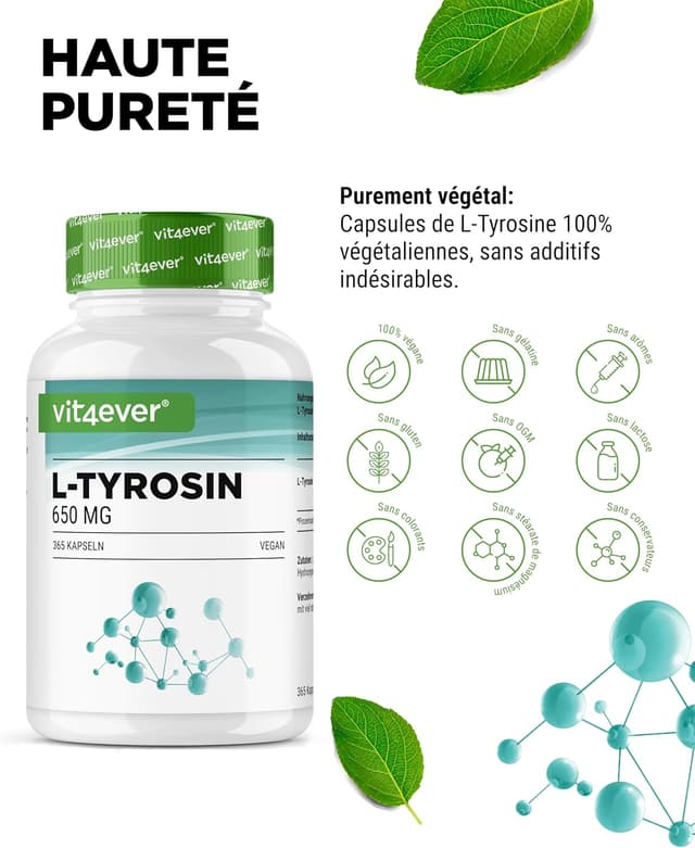 Detalle de L-tyrosine 365 gélules végétaliennes