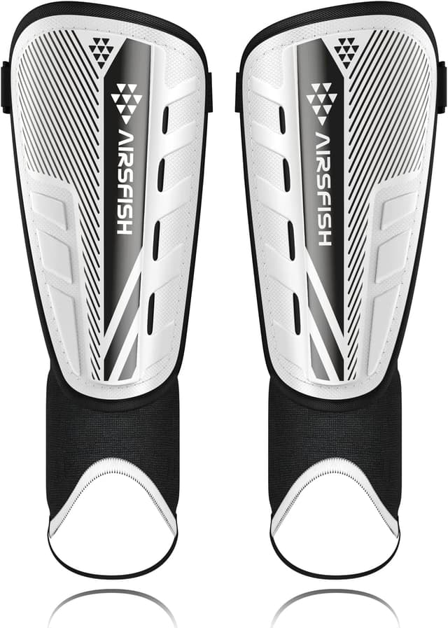 Detalle de AirsFish Upgraded Soccer Shin Guard Sleeves for Kids, Youth & Adults (CE Certified EVA + PP)
