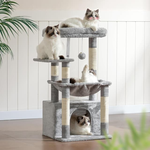 Detalle de Heybly Kratzbaum HCT008SW – extra großer Katzenkorb mit weicher Ruheplattform