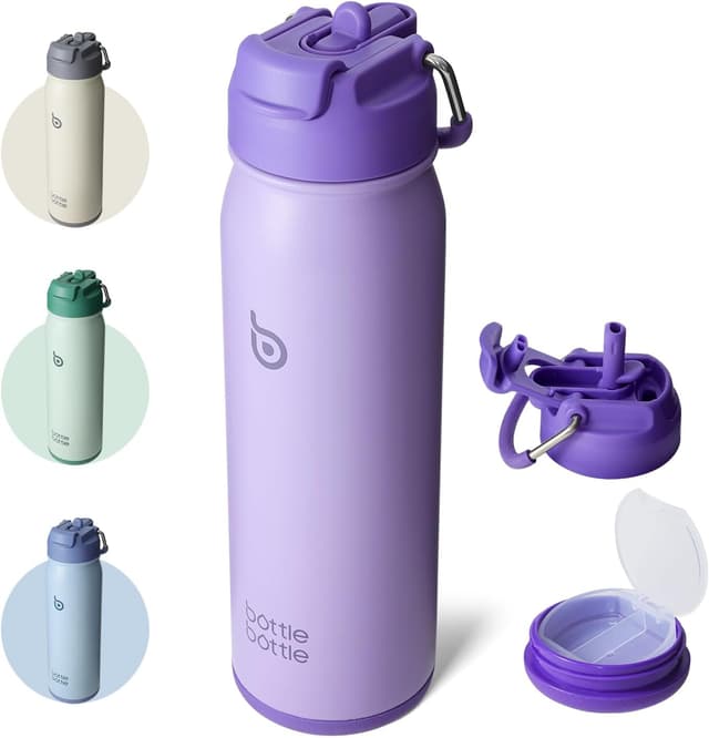 Detalle de Insulated water bottle 700ml Straw lid
