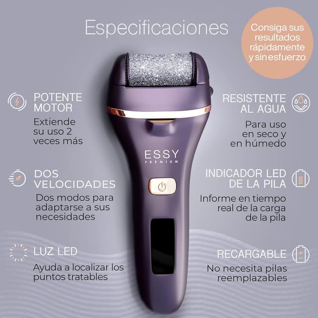 Detalle 2 de Essy Lima Eléctrica Pedicura con 5 Rodillos 💅
