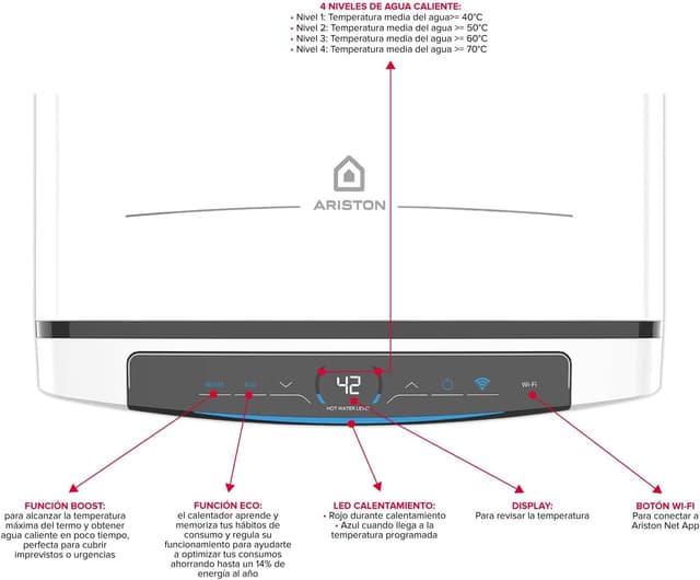 Thumbnail 3 de Ariston Velis Pro Wifi 80L 🌊 Termo Eléctrico Bajo Consumo