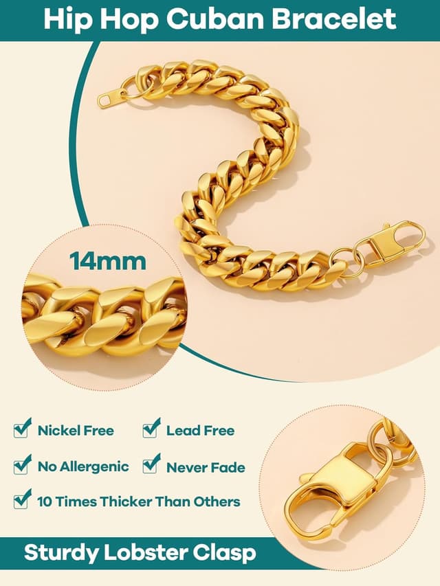 Detalle de Supcare curb link bracelet chain 19cm