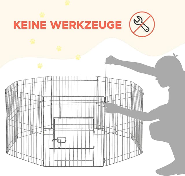 Thumbnail 6 de Yaheetech Welpenlaufstall 61 cm, 8-teilig