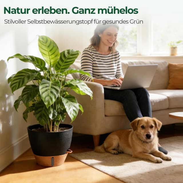 Detalle 2 de T4U T4U 2er Set selbstbewässernder Blumentopf 30 cm