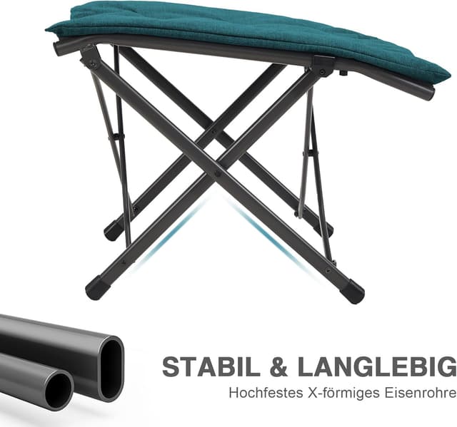 Detalle de EVER ADVANCED Fußhocker Klappbar 47 cm