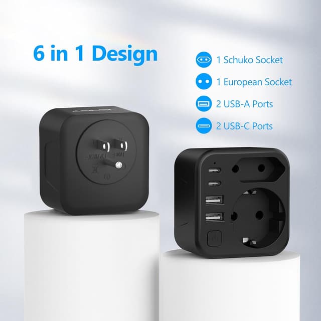 Thumbnail 3 de JSVER Adattatore da Viaggio USA 17 W