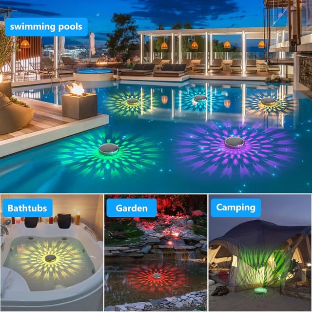 Thumbnail 5 de Kitloo Solar Floating Pool Lights 4-pack 🌊