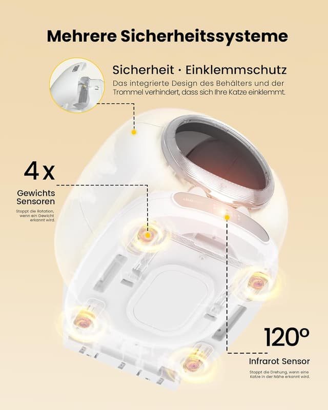 Thumbnail 6 de LELO PAWS selbstreinigende Katzentoilette mit Türvorhang, 65 l + 9 l, App-Steuerung (silberfarben)
