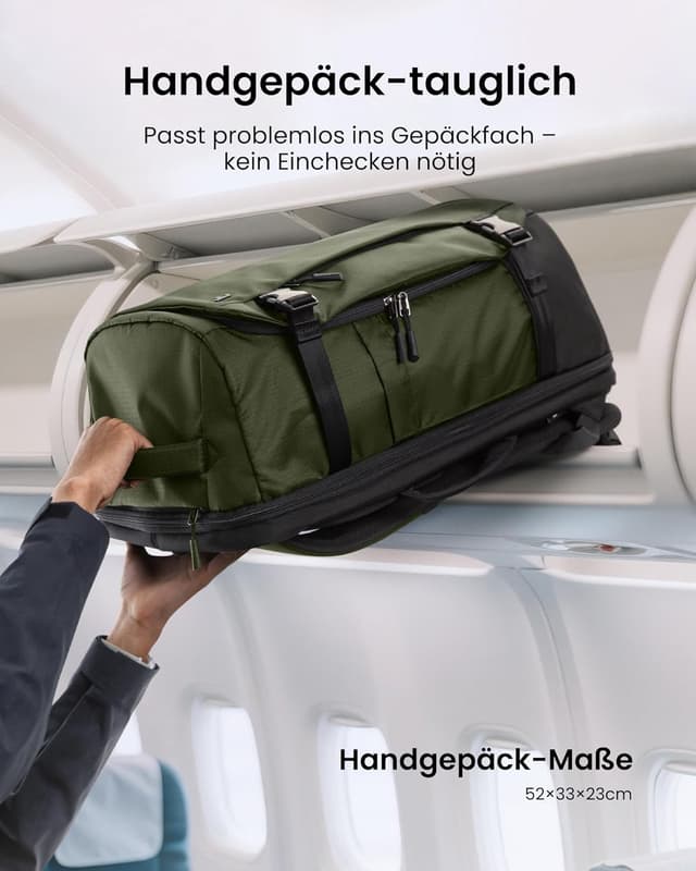 Detalle 2 de tomtoc 40L Navigator-T66 Liteway Reiserucksack (TSA-freundlich, Handgepäck) für Laptop bis 17,3 Zoll