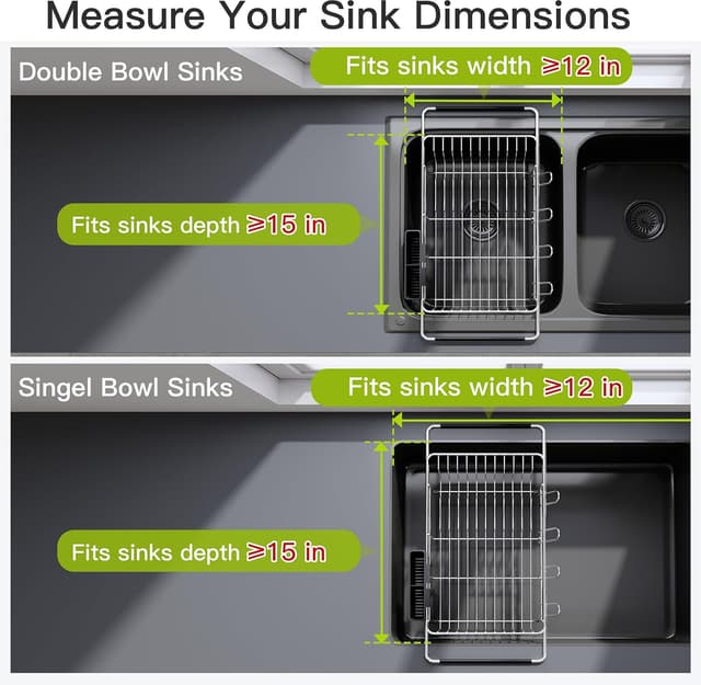 Thumbnail 2 de JASIWAY Dish Drying Rack 15.5–23.2 in 🍽