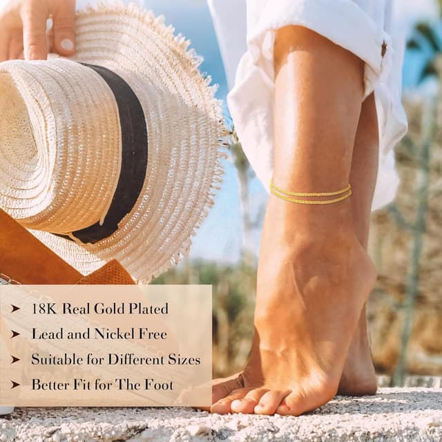 Detalle de Kenivira Fußkettchen für Frauen, wasserdicht