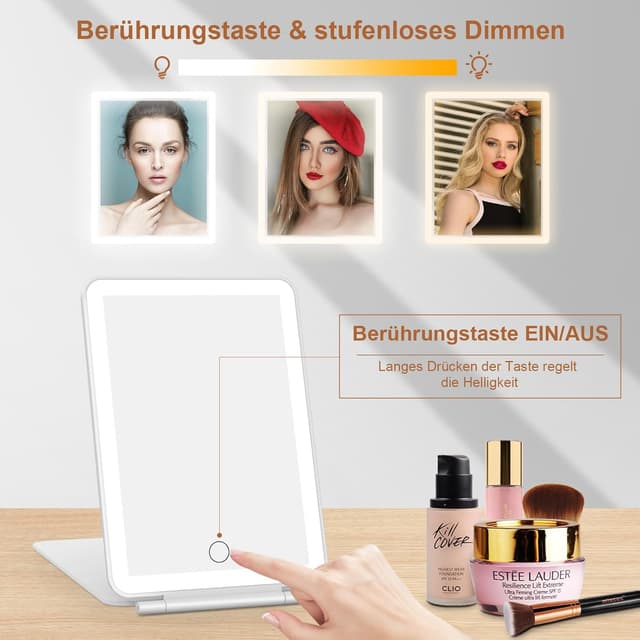 Detalle 2 de FASCINATE Kosmetikspiegel Beleuchtung mit Helligkeit