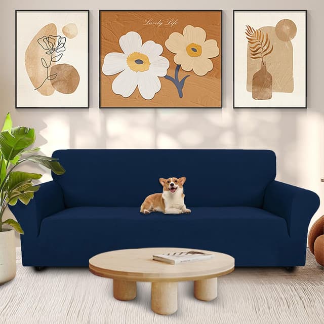 Detalle 2 de Ystyle Housse Canapé 4 Places extensible bleu