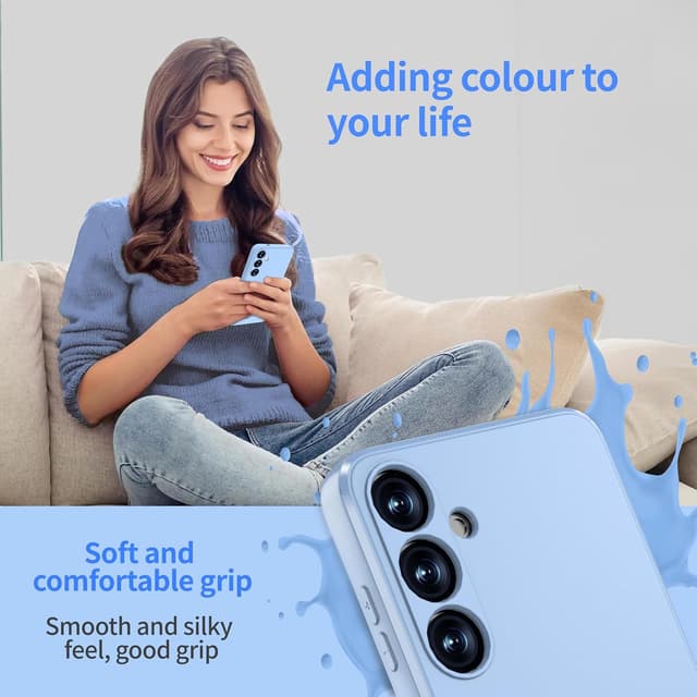 Thumbnail 6 de Watana Hülle für Samsung Galaxy S24 Plus 5G – Soft-Touch Flüssigsilikon Case mit Mikrofaserfutter, hellblau