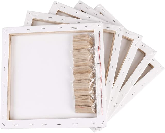 Detalle de EXERZ Keilrahmen Leinwand 30x30 cm 5er Set