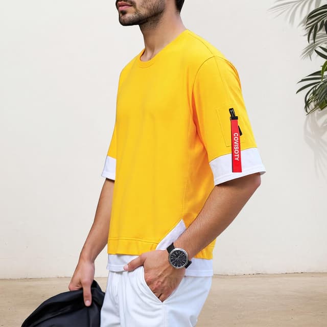 Detalle de Covisoty Kurzarm T-Shirt aus Baumwolle