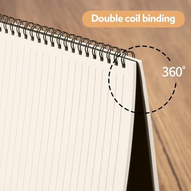 Detalle 2 de Yafe 5-Pack A4 Spiral Notebooks (Kraft Cover, 60 Sheets/120 Pages) Lined Wirebound Journals