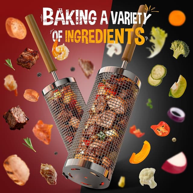 Thumbnail 6 de Rolling Grill Basket 2-Pack for Grilling