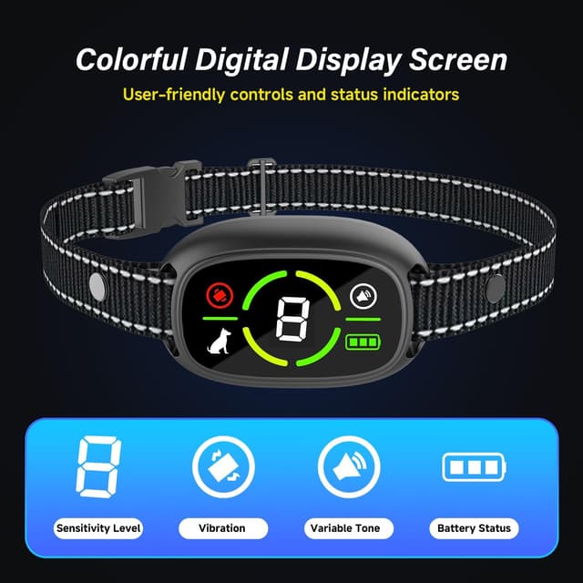 Detalle de Collier anti-aboiement rechargeable pour chien (4 modes, 5 niveaux) étanche IP67