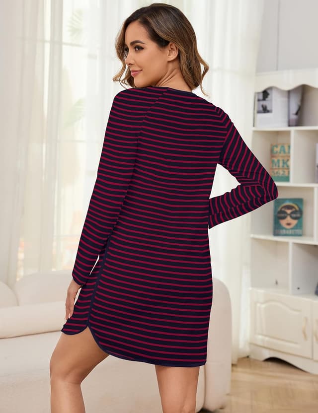 Detalle de Namatime Nachthemd Damen Langarm Baumwolle